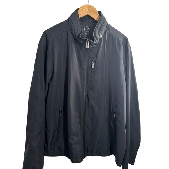 TECH BY TUMI Men's Black Packable Rain Windbreaker Lined Size XL - Picture 1 of 11